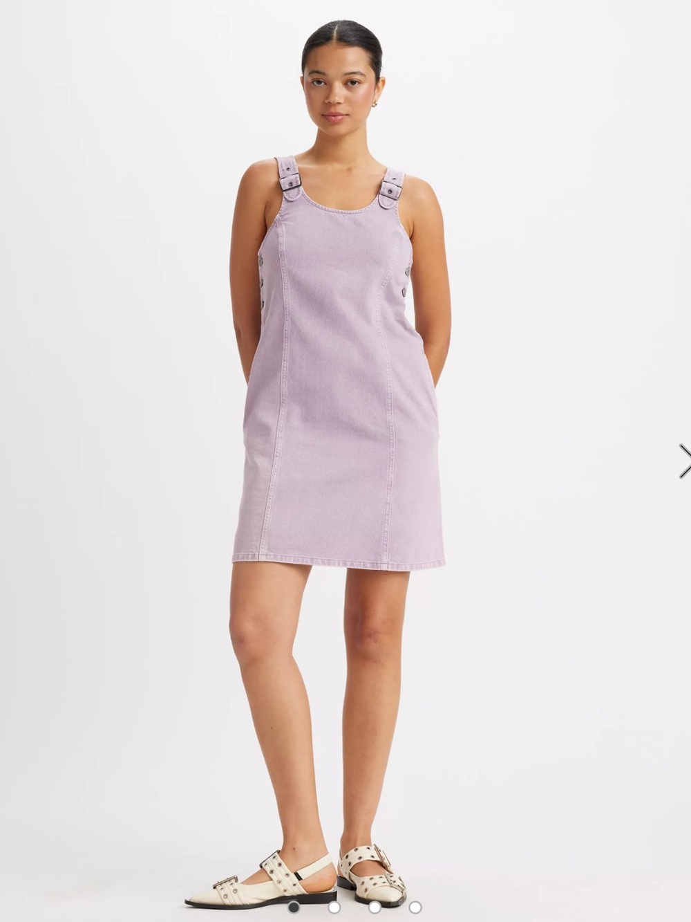 LEVIS Lavender Aly Denim Cotton Jumper Mini Dress Size Medium